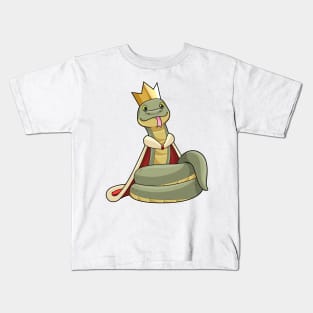 Snake as King with Crown Kids T-Shirt